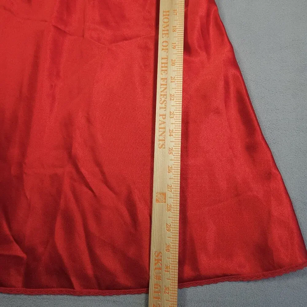 Vtg Val Mode Lingerie Slip Dress Womens‎ Medium Red Lace Satin Danity Chemise